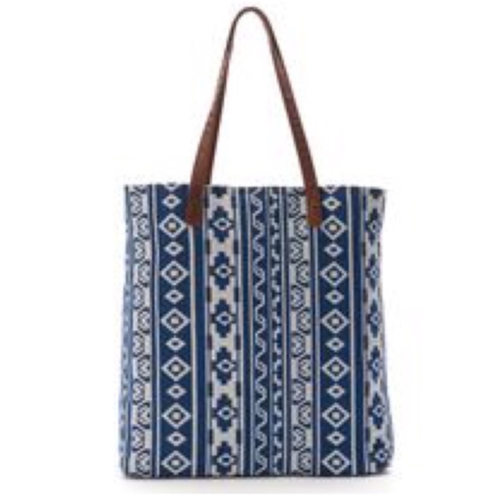 Mudd Blue Boho Festival Tribal Design Tote Bag NWT - Picture 2 of 8